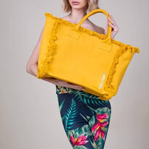 Τσάντα Ώμου Feel & Touch Caribbean Mustard 40x35x20cm