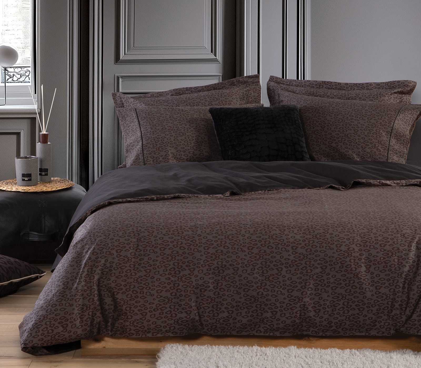 Σεντόνια King Size Nef-Nef Homeware (Σετ) Leonar 270X280 Anthracite 