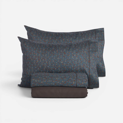 Υπέρδιπλα Σεντόνια Βαμβακοσατέν Nef-Nef Homeware (Σετ) Elements Jeniffer με Λάστιχο Petrol