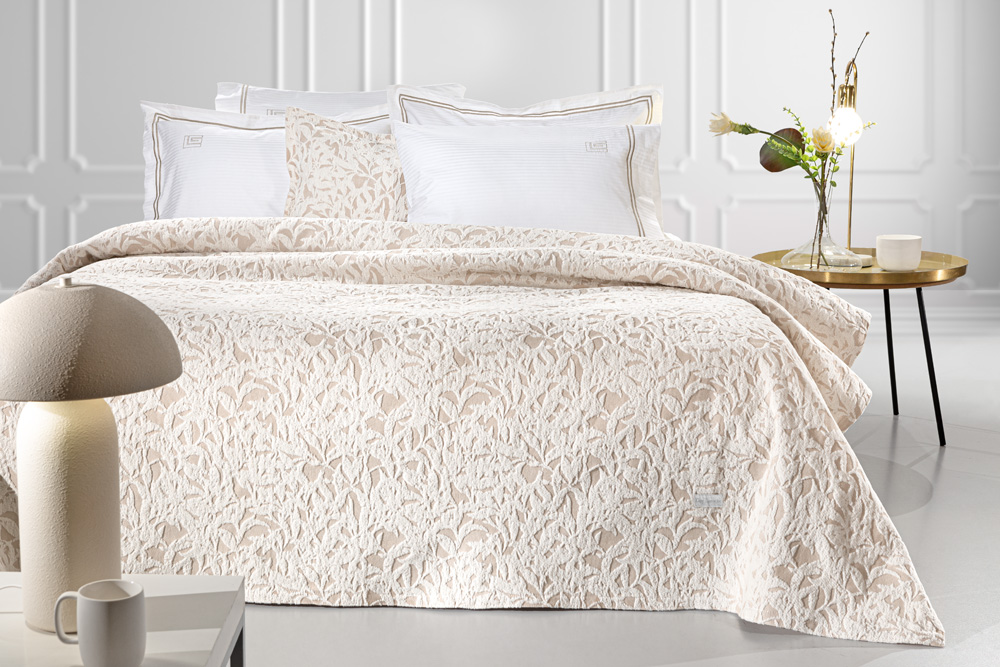 Κουβέρτα King Size Guy Laroche Blossom 260X250 Natural
