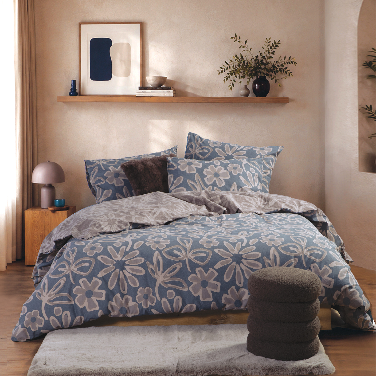 Μονά Σεντόνια Nef-Nef Homeware (Σετ) Βαμβακερά με Λάστιχο Harmony 170Χ270 Grey