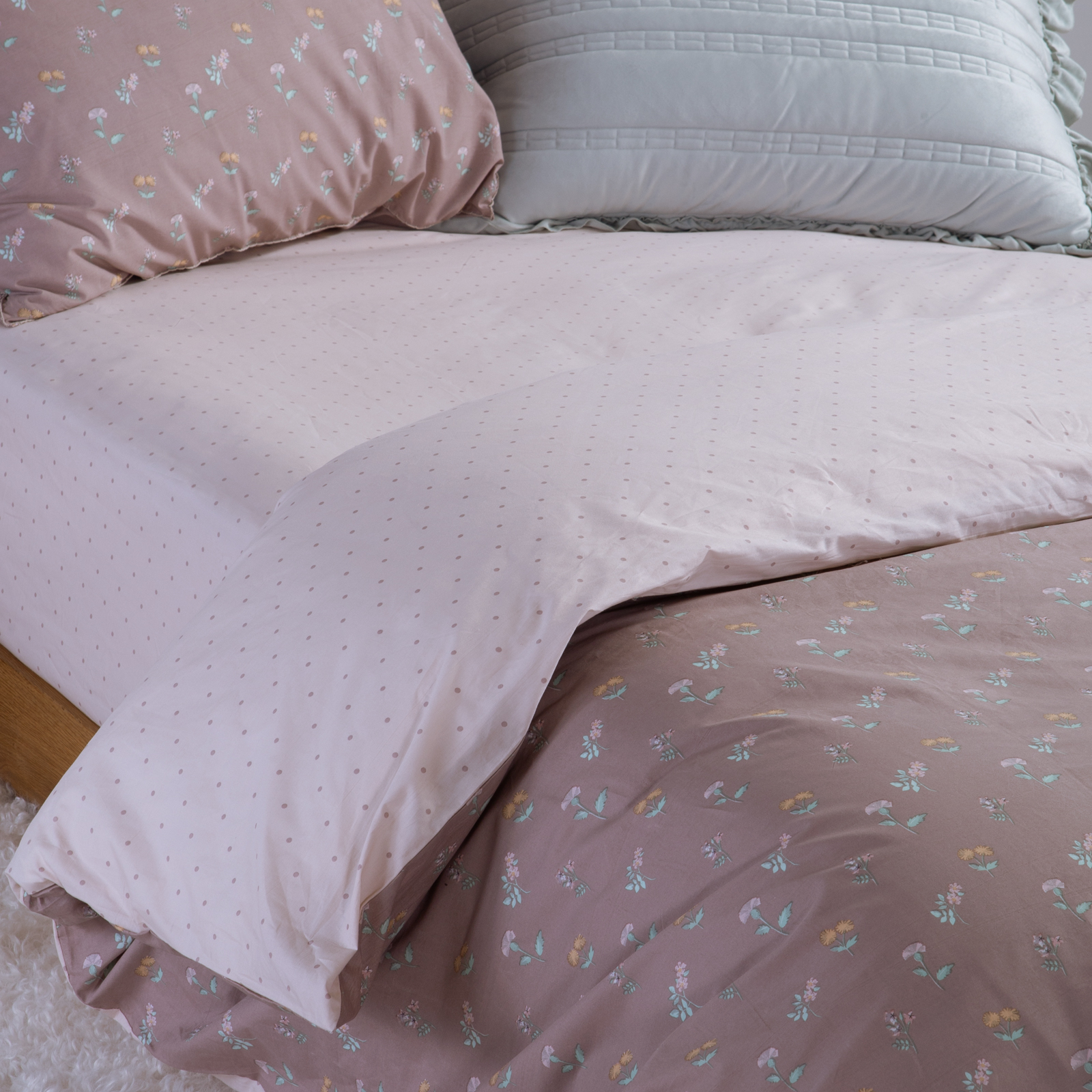Υπέρδιπλα Σεντόνια Nef-Nef Homeware (Σετ) με Βαμβάκι Περκάλι Violan 240x270 Brown