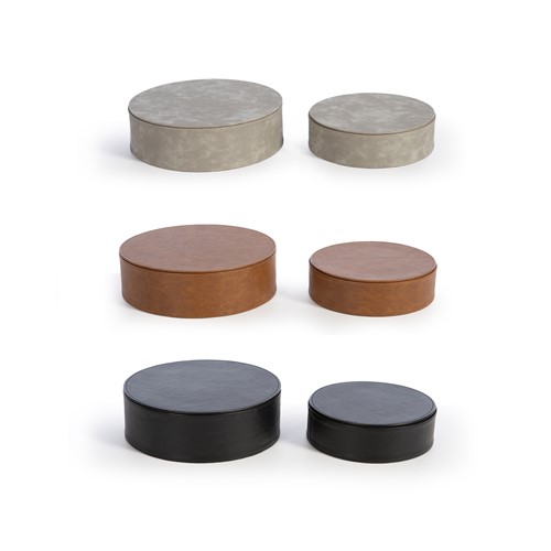 Σετ Κουτιά Αποθήκευσης Nef-Nef Homeware με υφή δέρματος 20X7+26X9 Grey