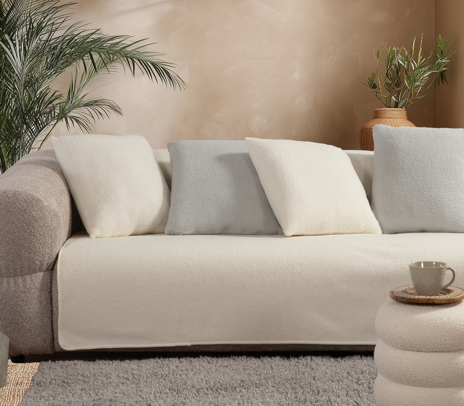 Ριχτάρι Τριθεσίου Nef-Nef Homeware Breda 180x300 Ecru