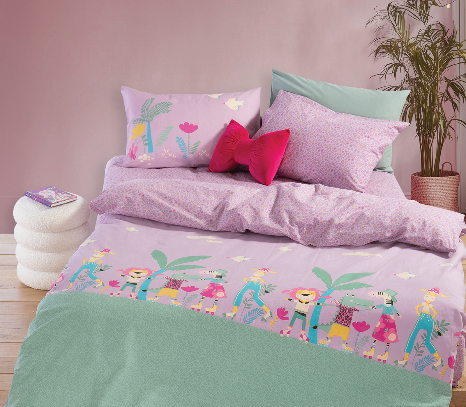 Παιδικά Σεντόνια Nef-Nef Homeware (Σετ) Roller Friends 170x260 Mauve