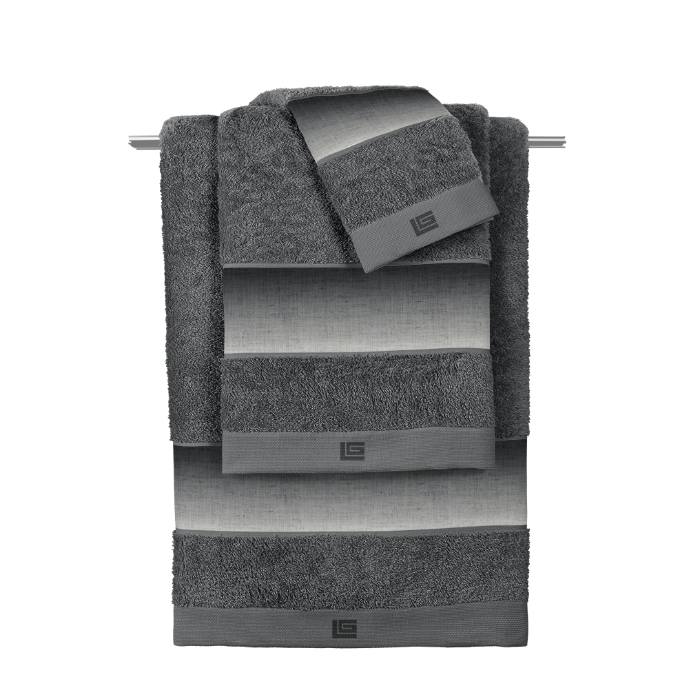 Σετ Πετσέτες 3 Τεμαχίων Guy Laroche Mykonos Anthracite