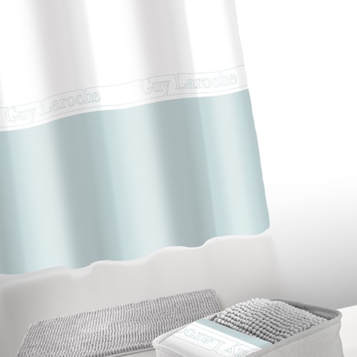 Κουρτίνα Μπάνιου + Πατάκι Guy Laroche (Σετ 3τμχ) Miami Silver