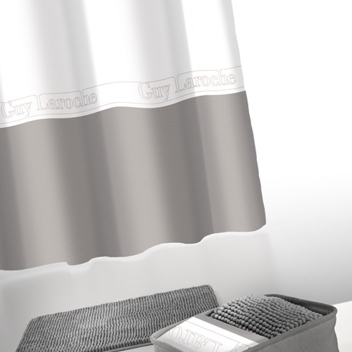Κουρτίνα Μπάνιου + Πατάκι Guy Laroche (Σετ 3τμχ) Miami Anthracite