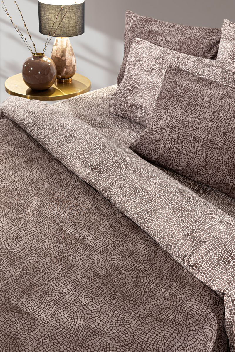 Σεντόνια Υπέρδιπλα Guy Laroche (Σετ) Safari με λάστιχο Choco 170X200+32