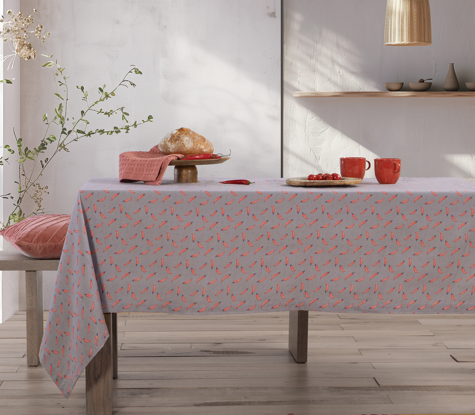 Τραπεζομάντηλο Nef-Nef Homeware Peppers 140X240 Grey