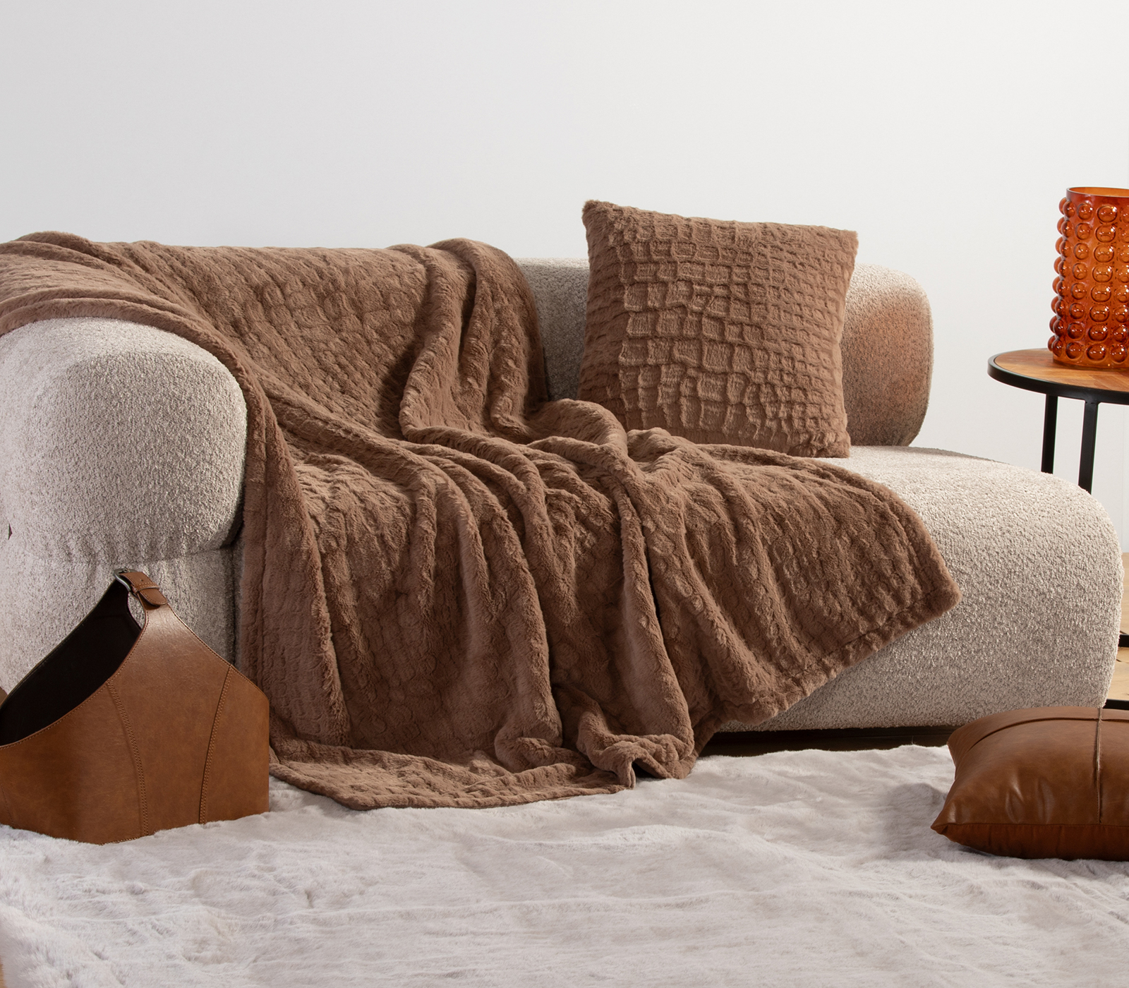 Ριχτάρι Πολυθρόνας Nef-Nef Homeware Mentor 130x180 Mocca