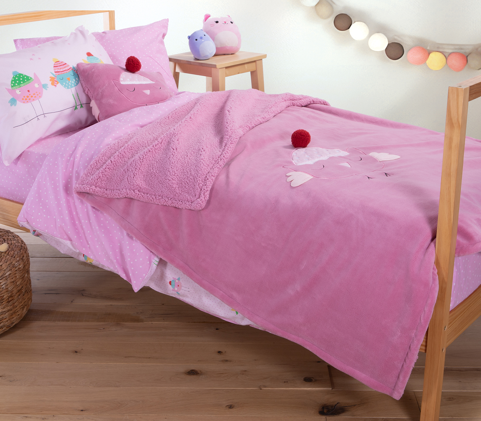 Παιδικό Διακοσμητικό Ριχτάρι Nef-Nef Homeware Tweet so sweet-lovely 130X180 Rose