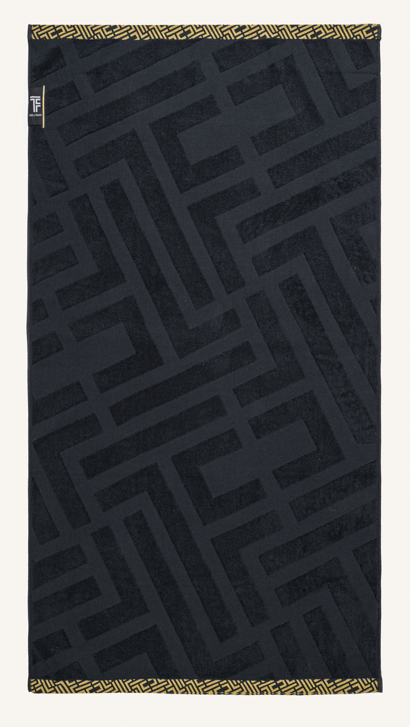 Πετσέτα Θαλάσσης Fresh Feel & Touch Black (90X180)