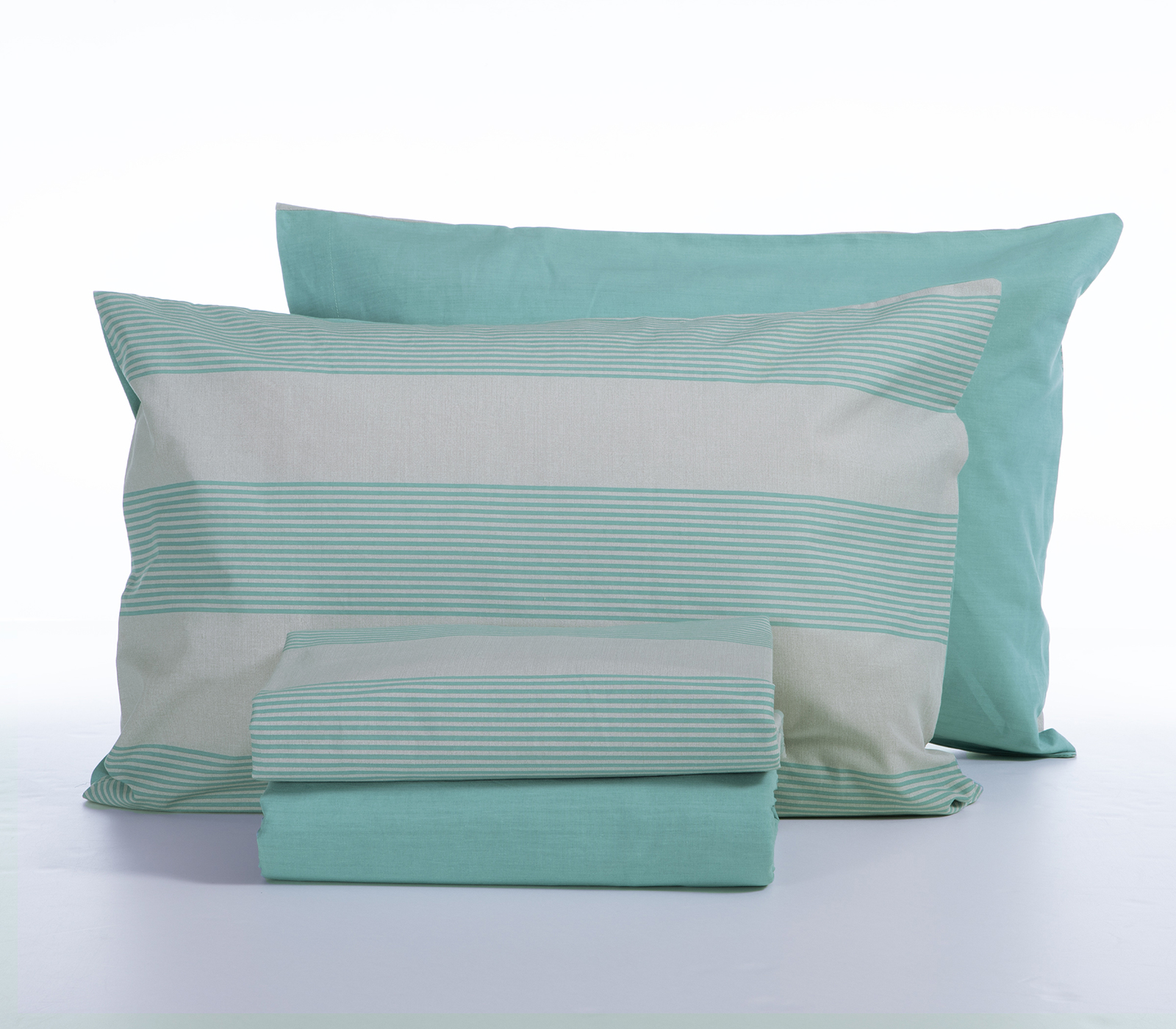 Σεντόνια Υπέρδιπλα Nef-Nef Homeware (Σετ) Casual Stripe 240Χ270 (με λάστιχο) Petrol