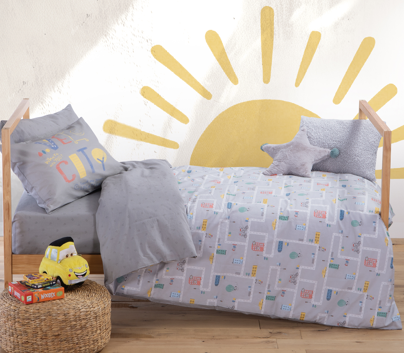 Παπλωματοθήκη Παιδική Nef-Nef Homeware (Σετ) Velocity 160X240 Grey