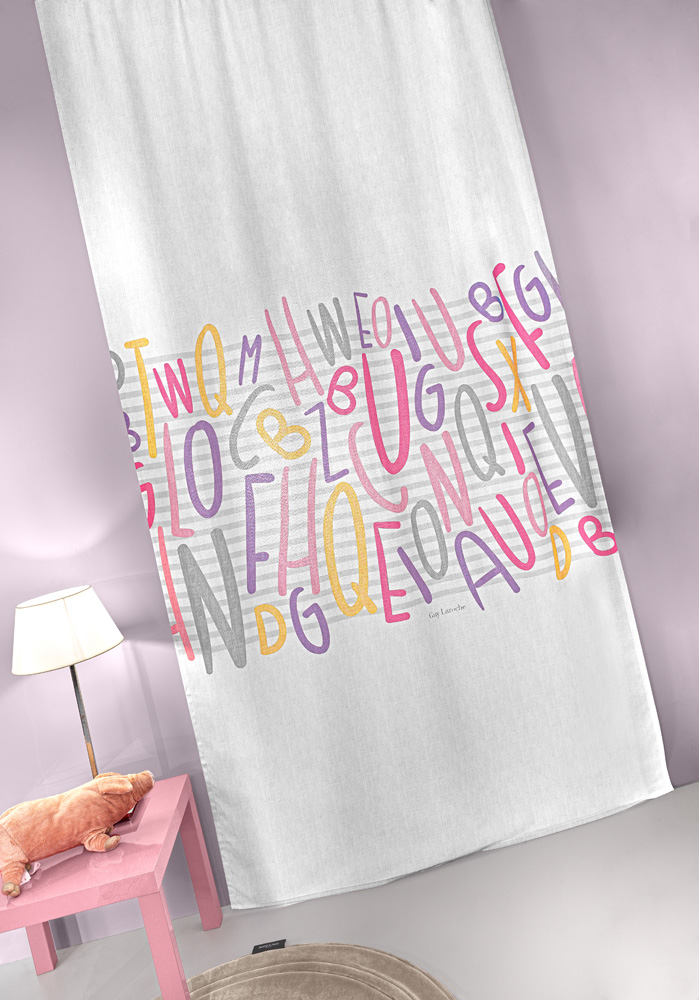 Κουρτίνα Guy Laroche Letters 145x270 Pinky