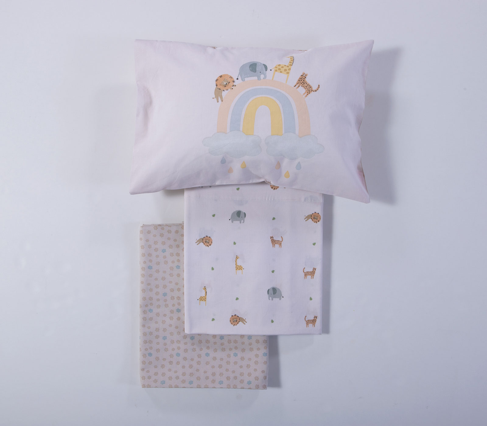 Βρεφικά Σεντόνια Κούνιας Nef-Nef Homeware (3ΤΜΧ) Jungle In Motion Ecru