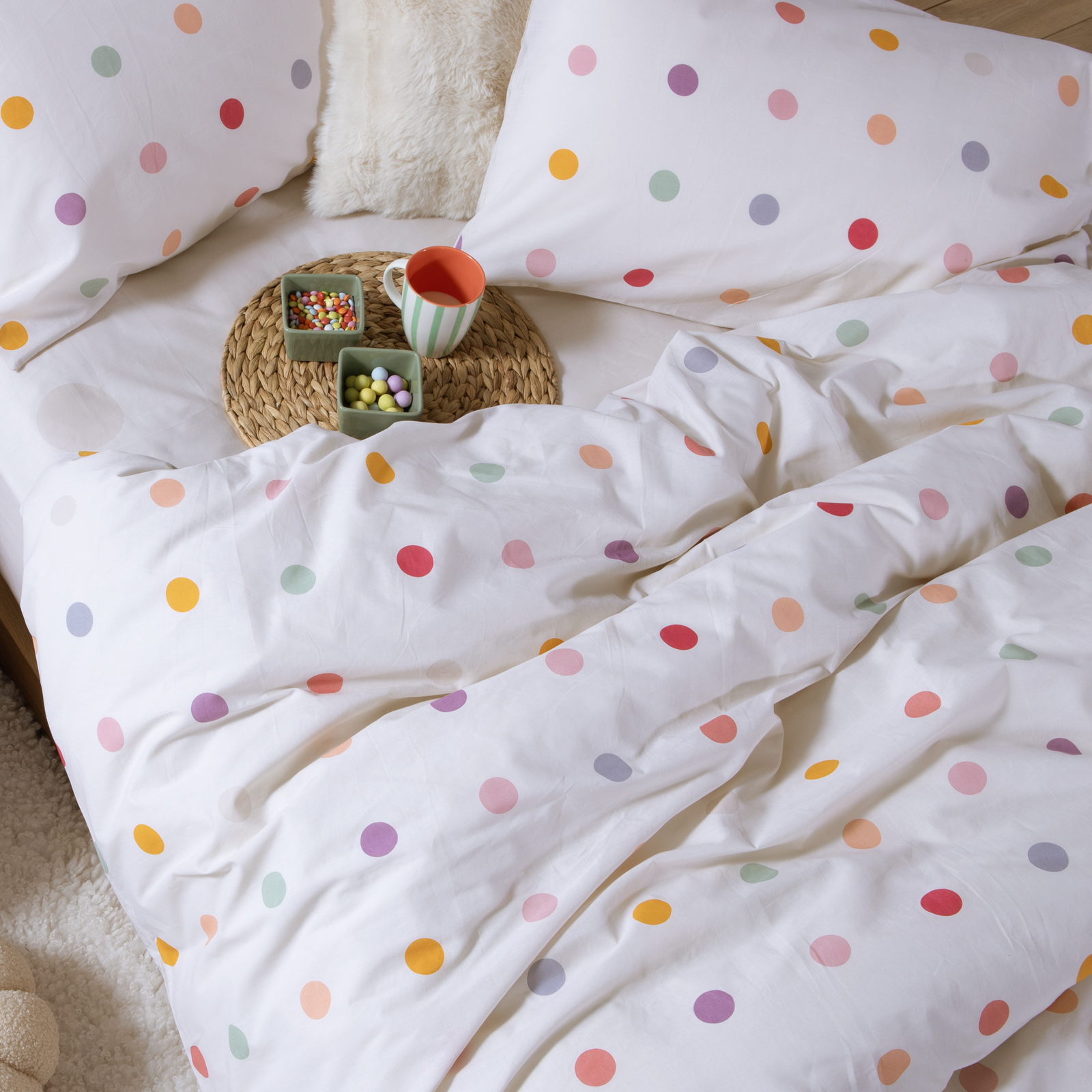 Παιδικά Σεντόνια Nef Nef Homeware (Σετ) Μονά Dots Ecru 170x260  