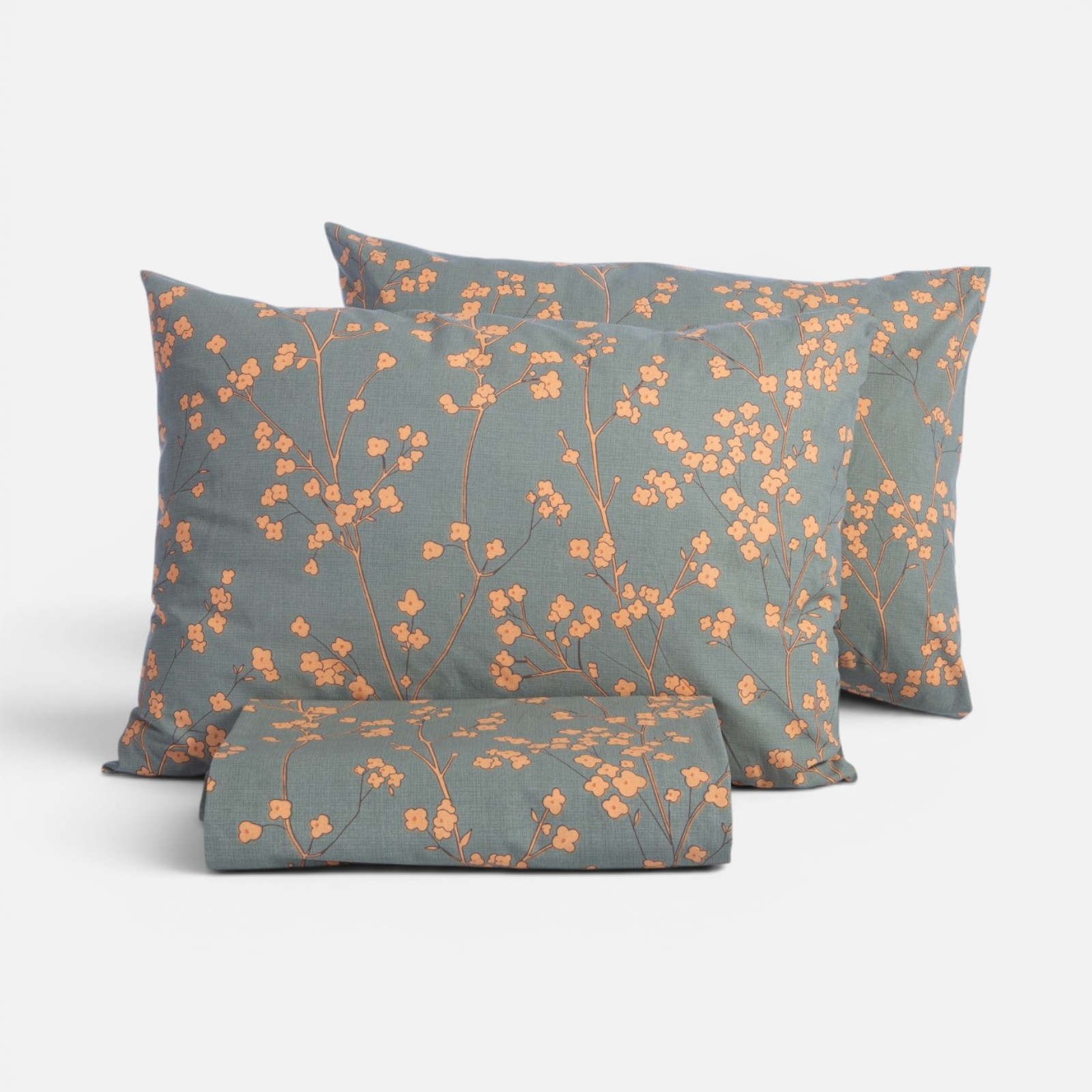 Υπέρδιπλη Παπλωματοθήκη Nef-Nef Homeware (Σετ) Βαμβακερή Floriva 240x230 Green