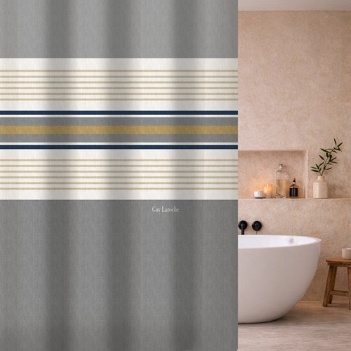 Κουρτίνα Μπάνιου Guy Laroche Pinstripe Grey 180X185