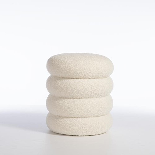 Μπουκλέ Σκαμπό Nef-Nef Homeware Stool 35X40 Ecru