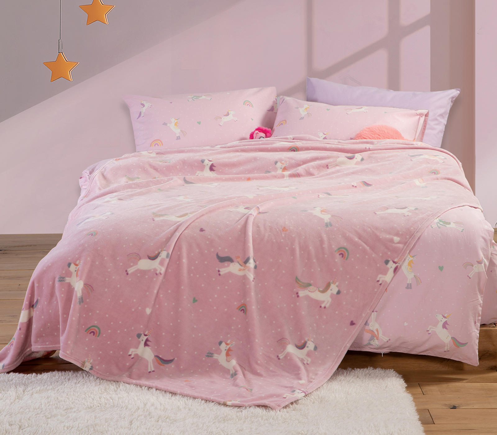 Παιδική Κουβέρτα Nef-Nef Homeware Unicorns Style 160Χ220 Lilac