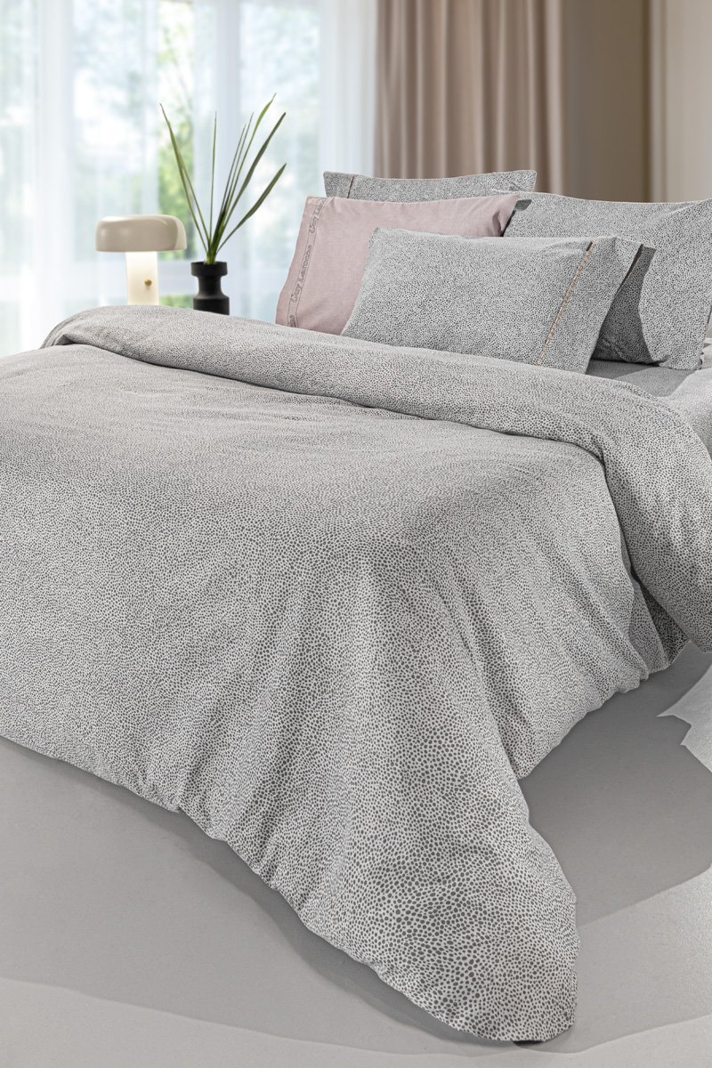 Παπλωματοθήκη Φανελένια Υπέρδιπλη Guy Laroche (Σετ) Laura 225X245 Grey