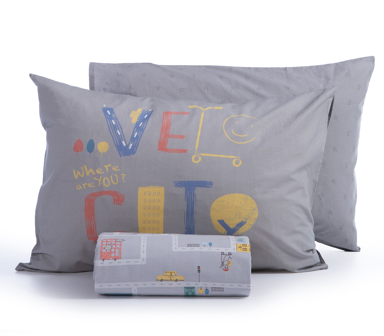 Παπλωματοθήκη Παιδική Nef-Nef Homeware (Σετ) Velocity 160X240 Grey