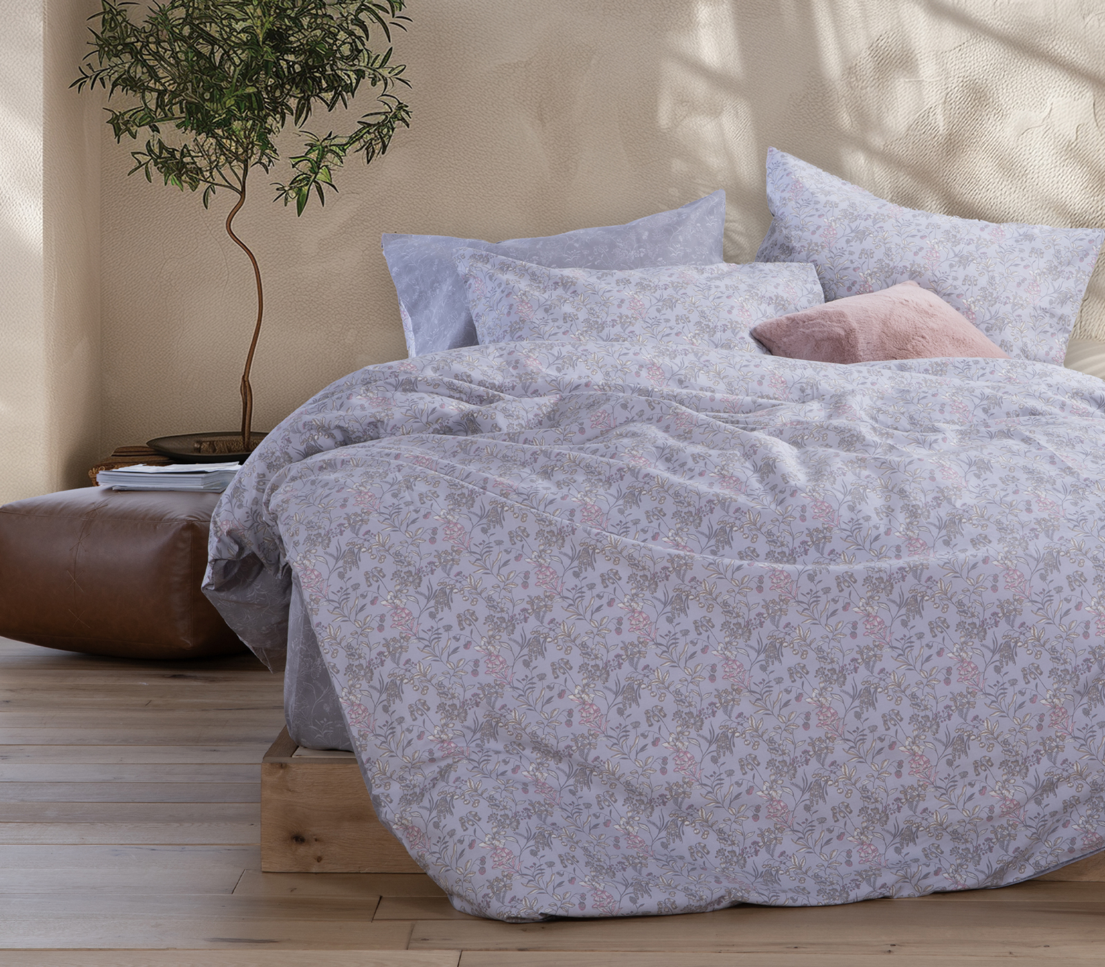 Σεντόνια Μονά Nef-Nef Homeware (Σετ) Με λάστιχο 170Χ270 Odete Grey