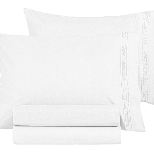 Σεντόνια King Size Guy Laroche Color Plus με λάστιχο 180X200+42 White