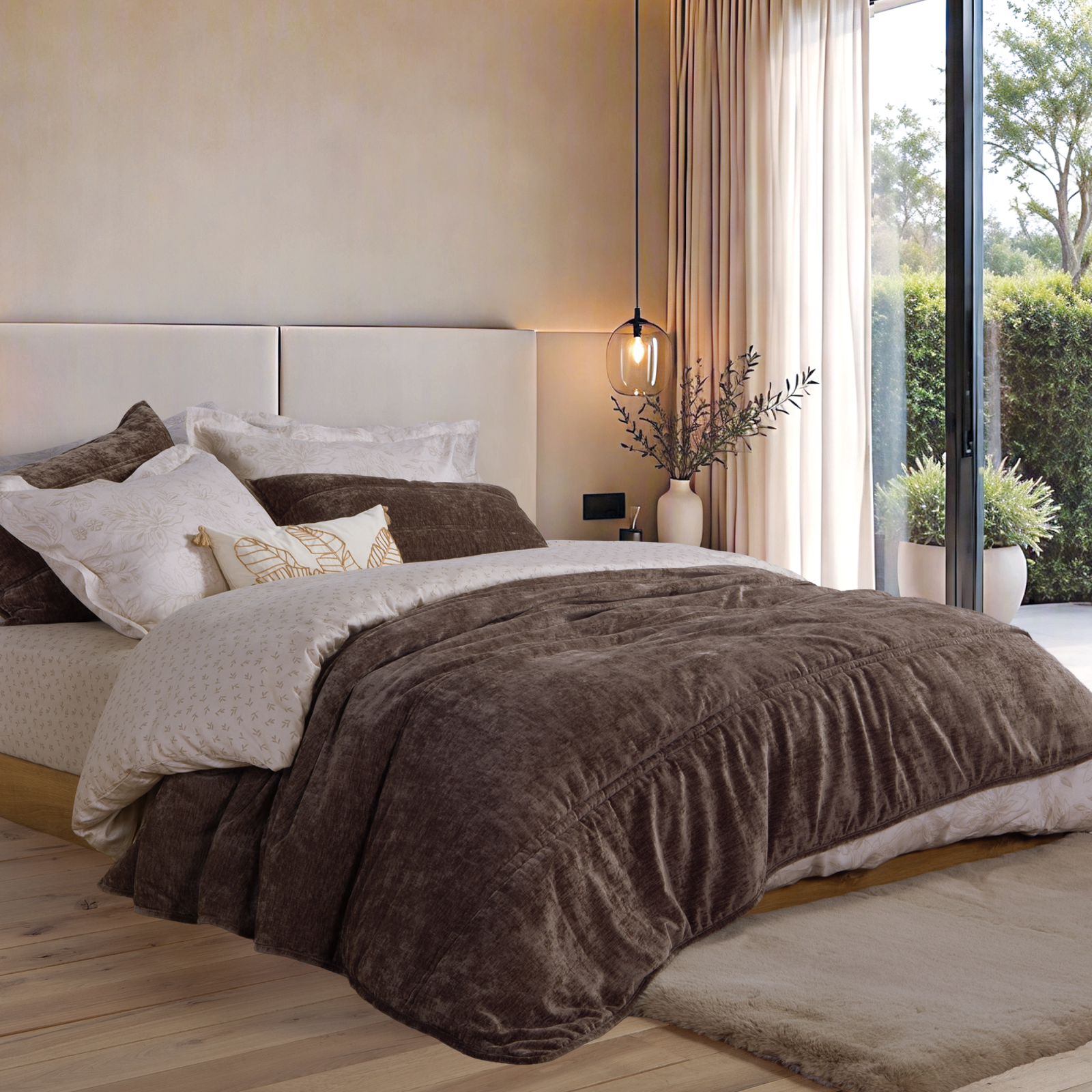 Κουβερτοπάπλωμα Υπέρδιπλο  Nef-Nef Homeware Vania 240x220 Coffee