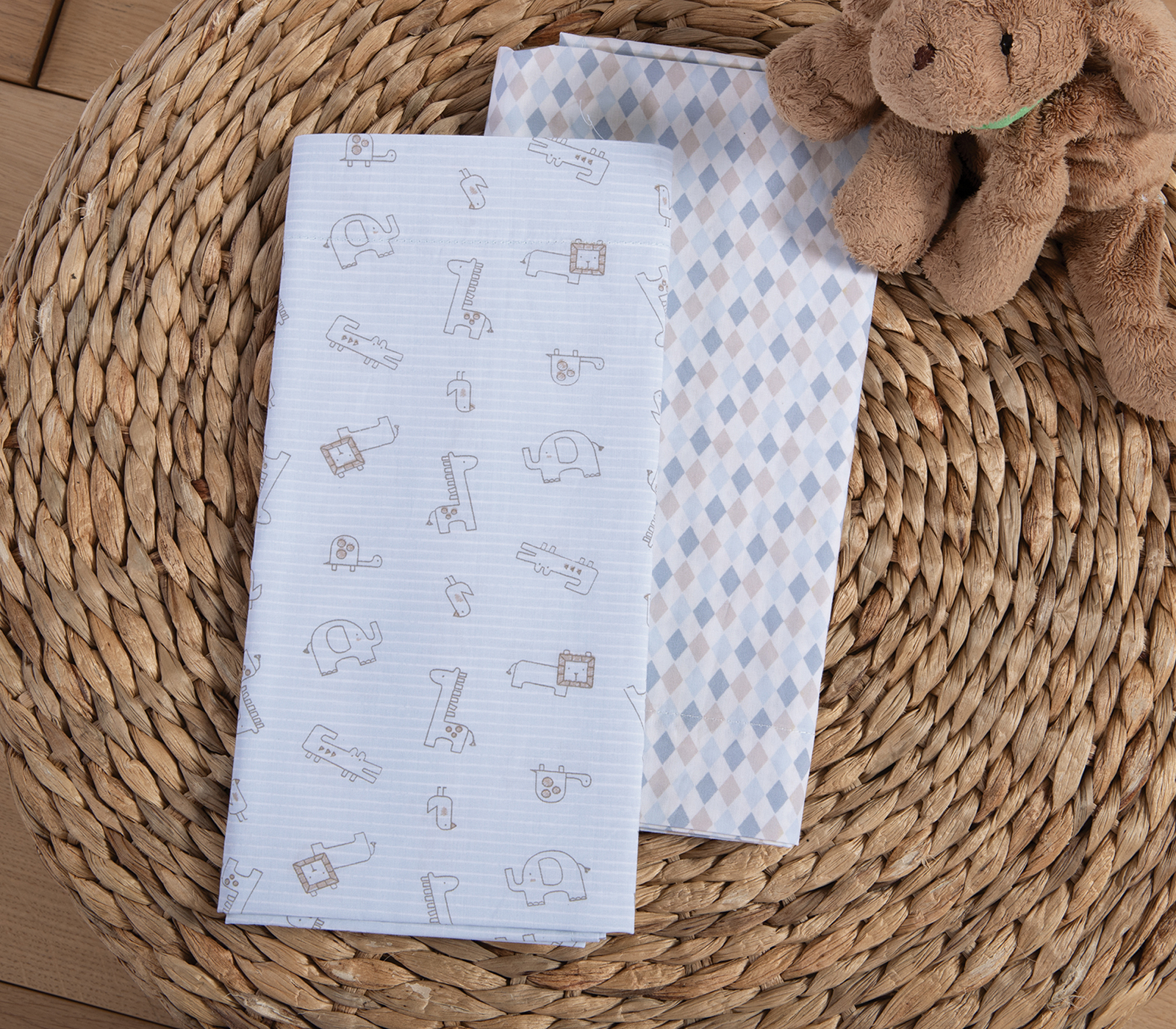 Βρεφικά Σεντόνια Λίκνου Nef-Nef Homeware (Σετ) Favorite Toys L.Blue