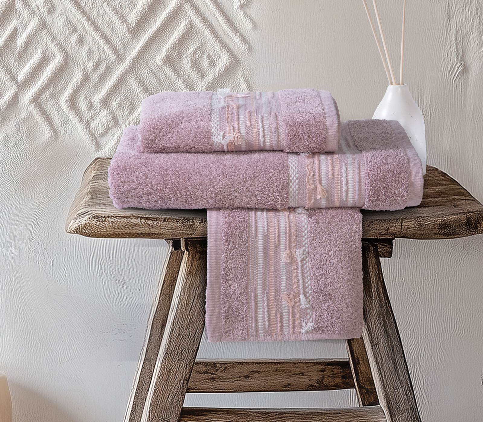 Σετ Πετσέτες Nef-Nef Homeware (3ΤΜΧ) Keylan Mauve