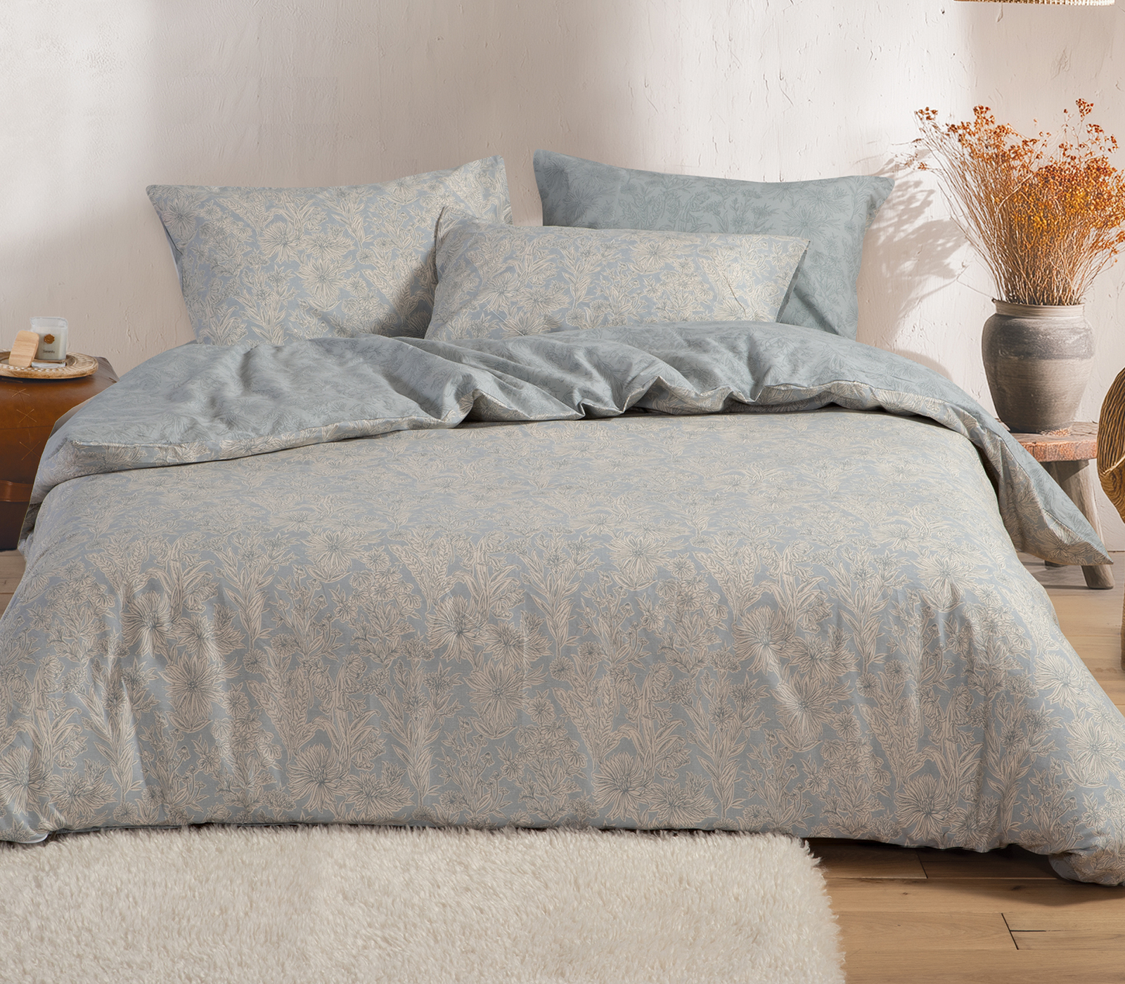 Σεντόνια King Size Nef-Nef Homeware (Σετ) με λάστιχο Lucil 270X270 Blue