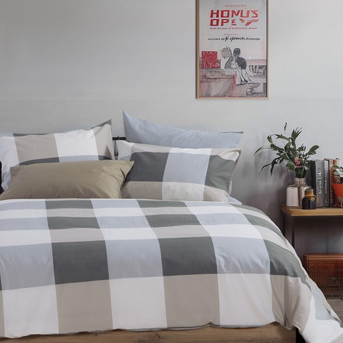 Παπλωματοθήκη Μονή Nef-Nef Homeware (Σετ) Casual Check 170x240 Grey