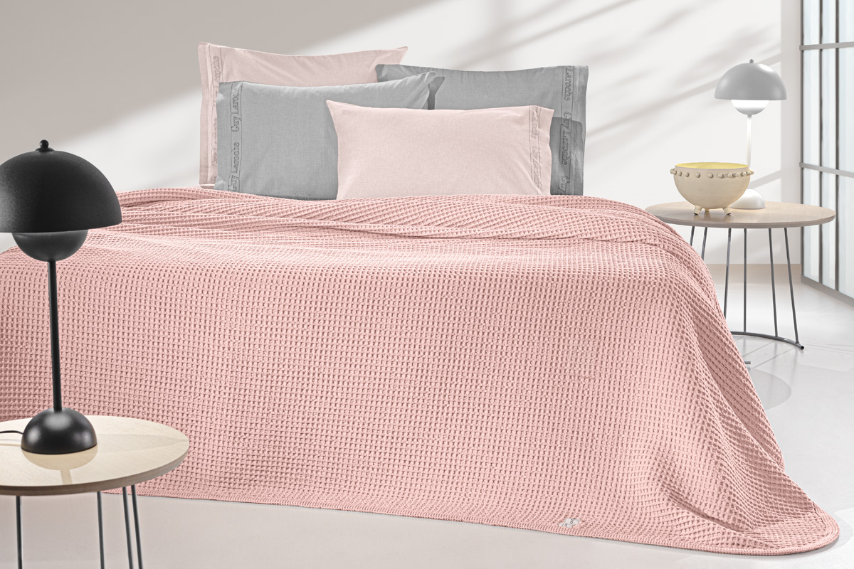 Κουβέρτα Πικέ Hμίδιπλη Guy Laroche Eternity Misty Rose 160X240