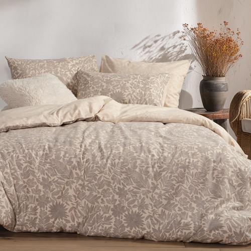 Σεντόνια Φανελένια Υπέρδιπλα Nef-Nef Homeware (Σετ) Με Λάστιχο Issual 240X260 Grey
