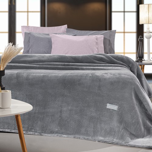Κουβέρτα Υπέρδιπλη Guy Laroche Cheval 220x240 Silver