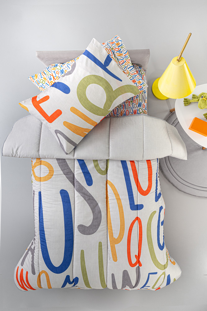Παπλωματοθήκη Μονή Guy Laroche Letters Suede Multi 165X225 