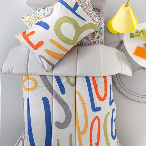 Παπλωματοθήκη Μονή Guy Laroche Letters Suede Multi 165X225
