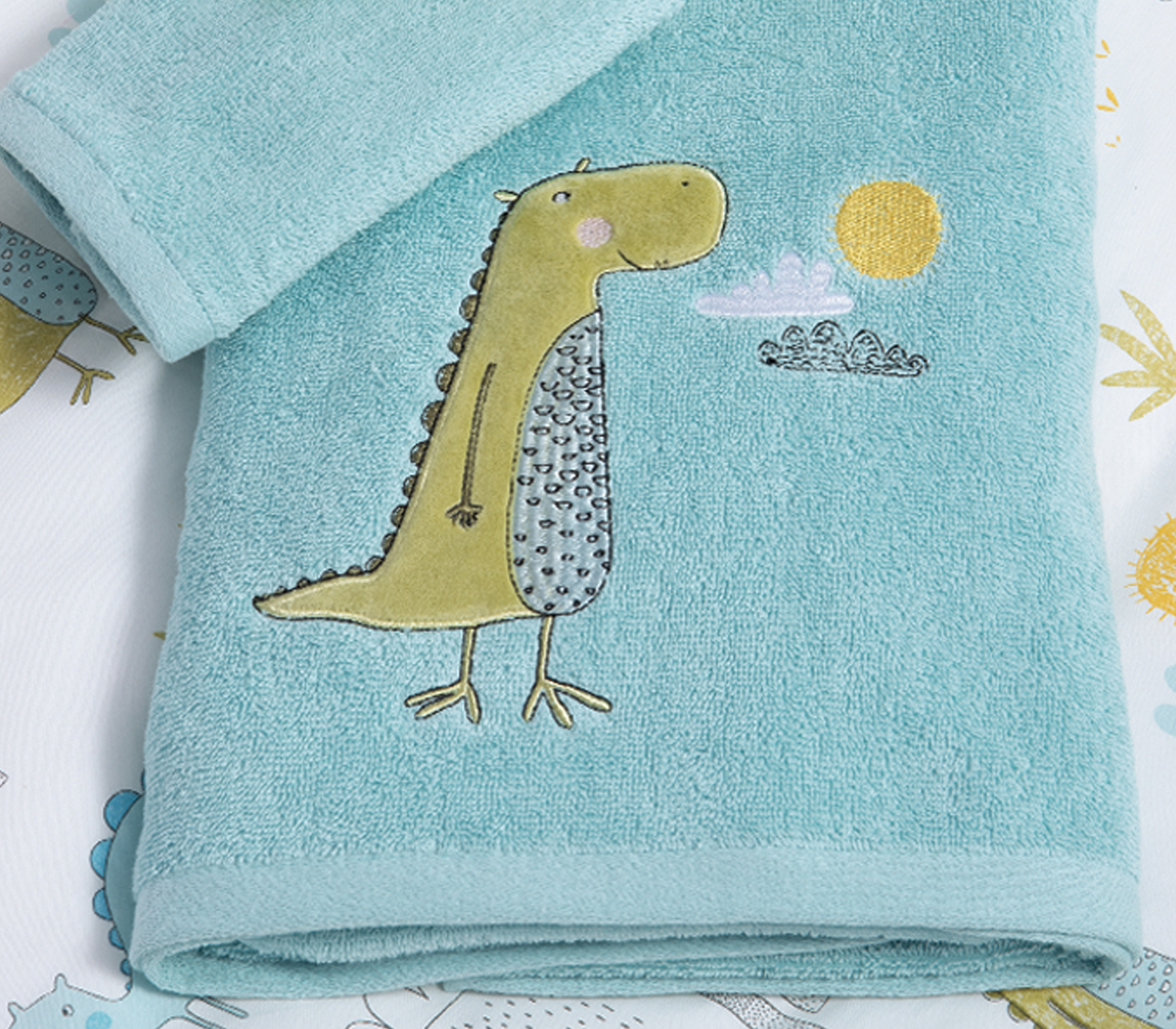 Παιδικές Πετσέτες Nef-Nef Homeware (Σετ) Dino Dragon Time Aqua