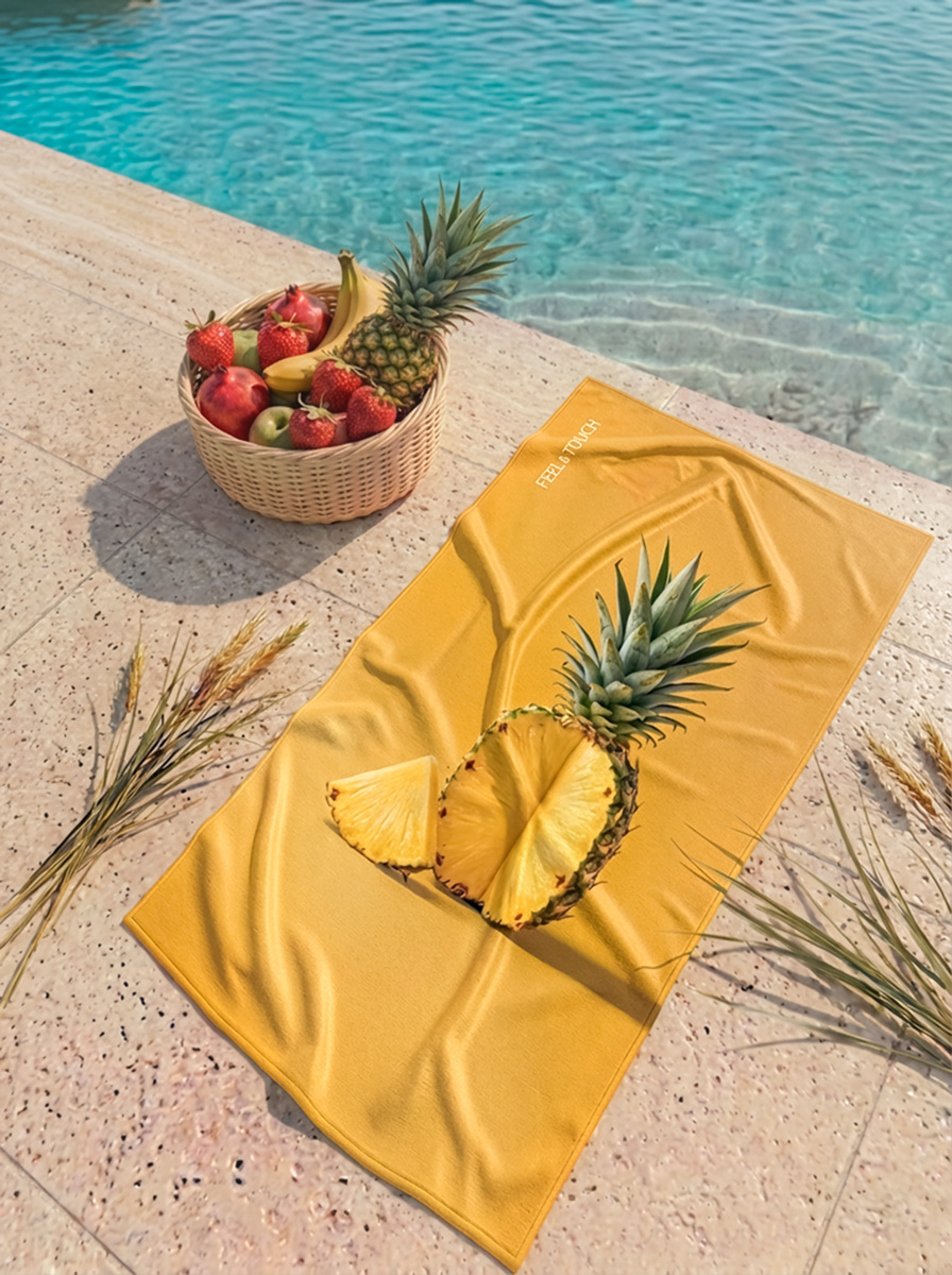 Πετσέτα Θαλάσσης Feel and Touch Printed Fruits No.6 Pineapple 80X160