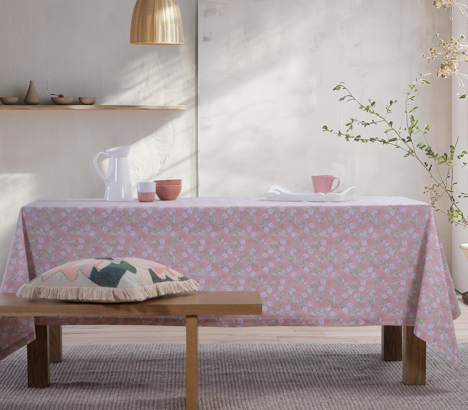 Αλέκιαστο Τραπεζομάντηλο Nef-Nef Homeware Be You Tiful 140x140 Pink