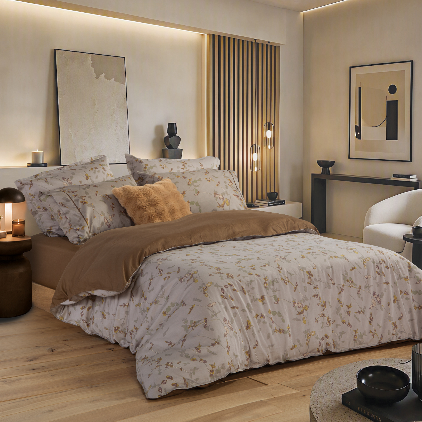 Υπέρδιπλα Σεντόνια Βαμβακοσατέν Nef-Nef Homeware (Σετ) Elements Miran με Λάστιχο 240Χ270