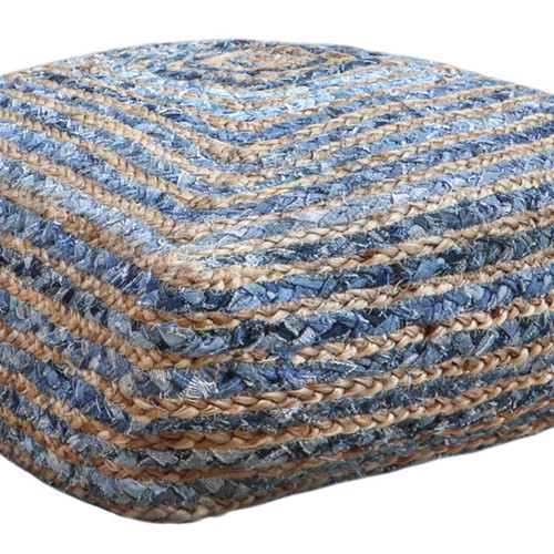 Διακοσμητικό Πουφ Guy Laroche Boho Denim 50X50X25