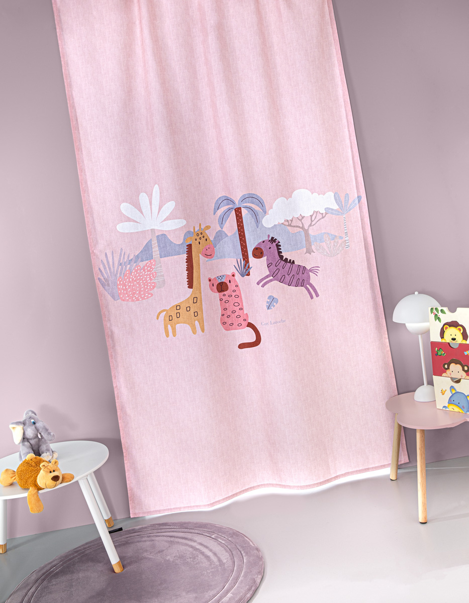 Κουρτίνα Guy Laroche Jungle Pink 150Χ270