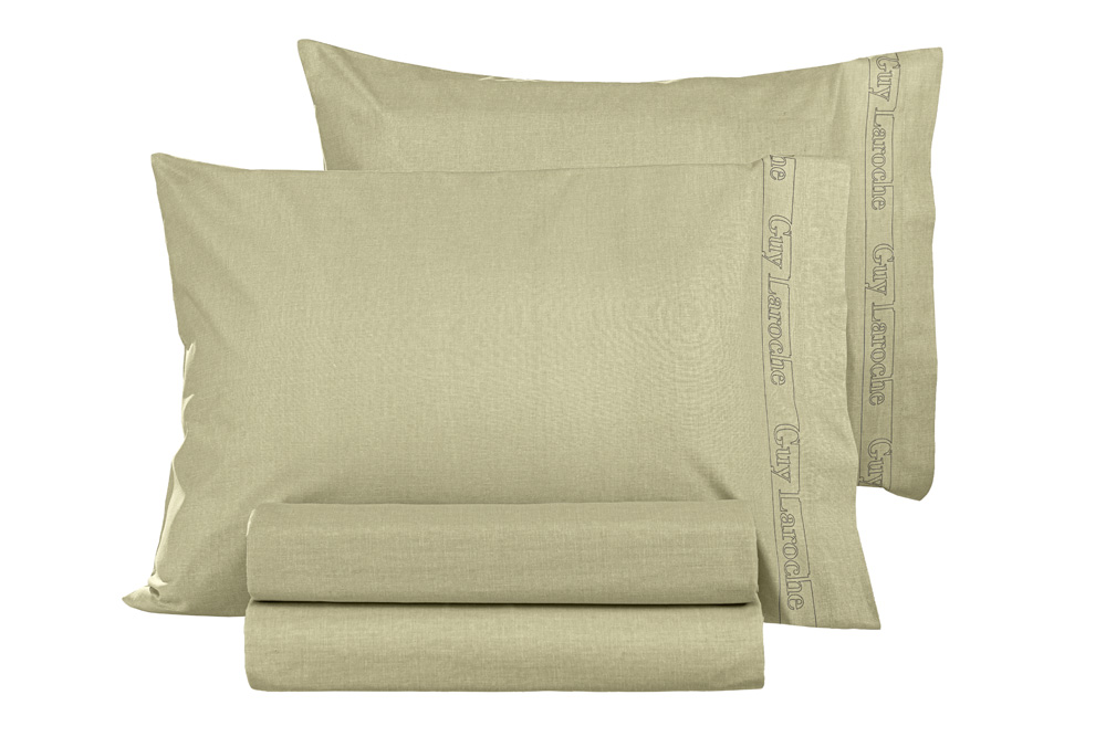 Σεντόνι Yπέρδιπλο Μεμονωμένο Guy Laroche Color Plus Olive 240X270