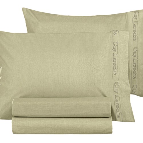 Σεντόνι Yπέρδιπλο Μεμονωμένο Guy Laroche Color Plus Olive 240X270