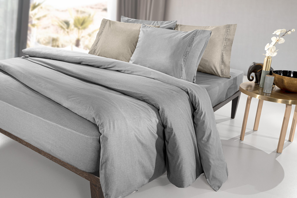 Σεντόνι Υπέρδιπλο Μεμονωμένο Guy Laroche Color Plus Silver 160X200+32 Με Λάστιχο