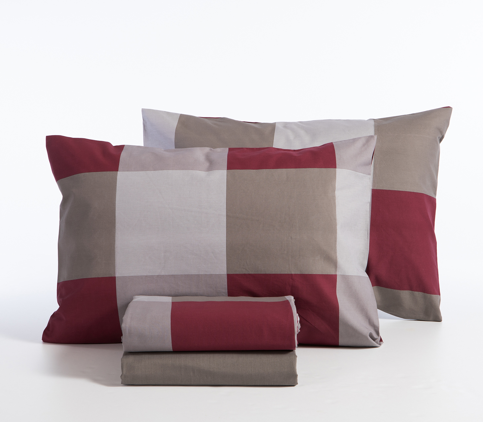 Σεντόνια King Size Nef-Nef Homeware Casual Check με λάστιχο 270x270 Bordo